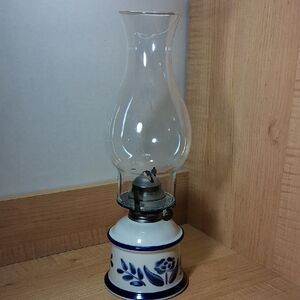 Vintage Oil  Lamp Farms stoneware pottery
